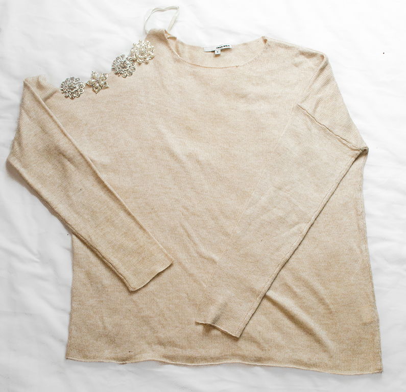 Pull Printanier Blanc/beige Bayer - Taille 38/40/42 - Coton/Dralon - Occasion Très Bon état